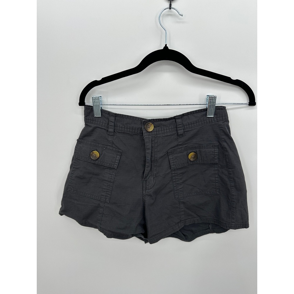 Vuori Women Small Charcoal Grey Ripstop Utility Shorts VW3039 Elastic Back Cargo